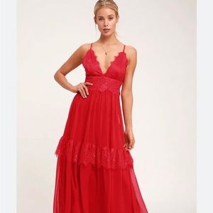 Lulu’s red long elegant dress